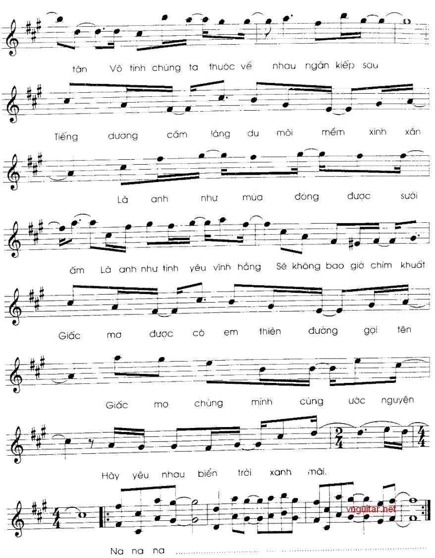 Sheet nhạc Thiên Đường Gọi Tên 2